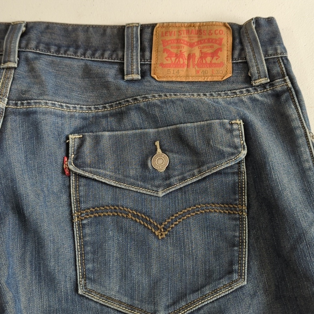 Levi's 514 Relaxed Fit Denim Jeans - Dark Blue 40x30 Amazing!! Cool Look!!